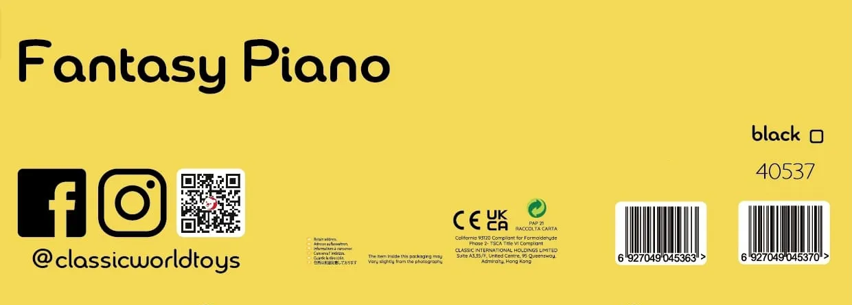 klasični svjetski piano, crni - slika 9