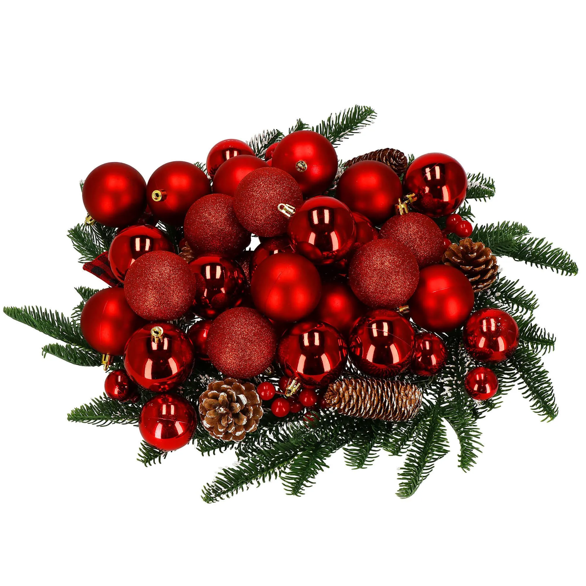 božićne kuglice 6 cm – set od 12 komada, crvene - slika 4