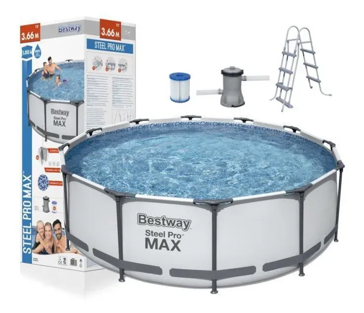 bestway montažni bazen 366 x 100 cm sa pumpom i ljestvama - slika 1