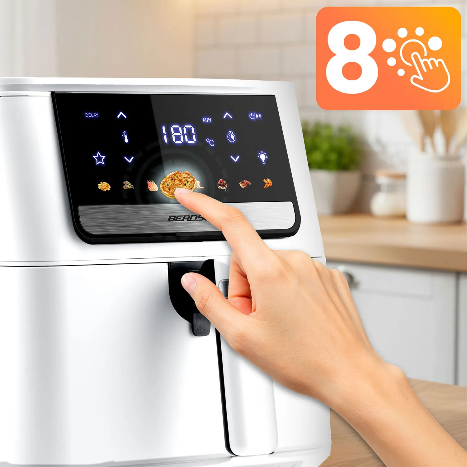 berdsen digitalna friteza na vrući zrak 1700 w, 6,5 l, bijela - slika 5