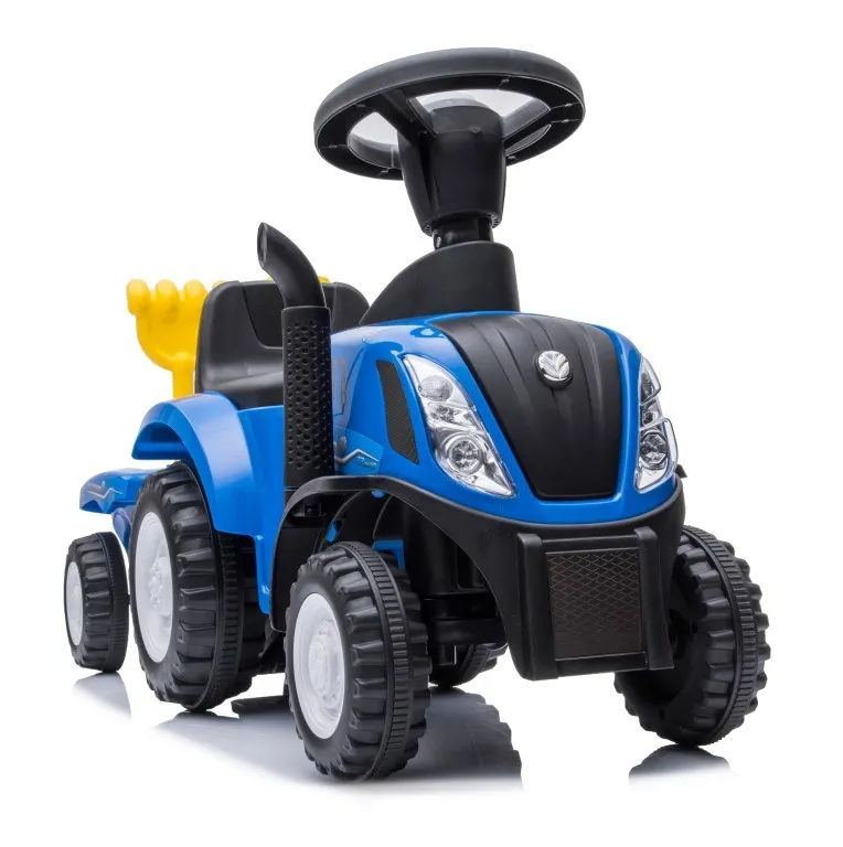 dječji traktor guralica s prikolicom new holland plavi - slika 7