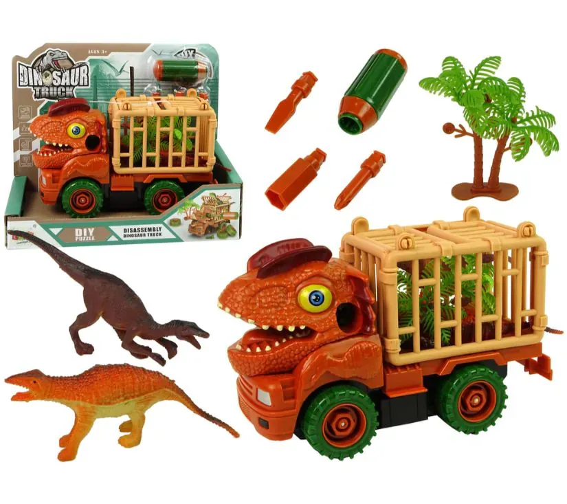 dinosaur kamion transporter narančasti s dodacima - slika 2