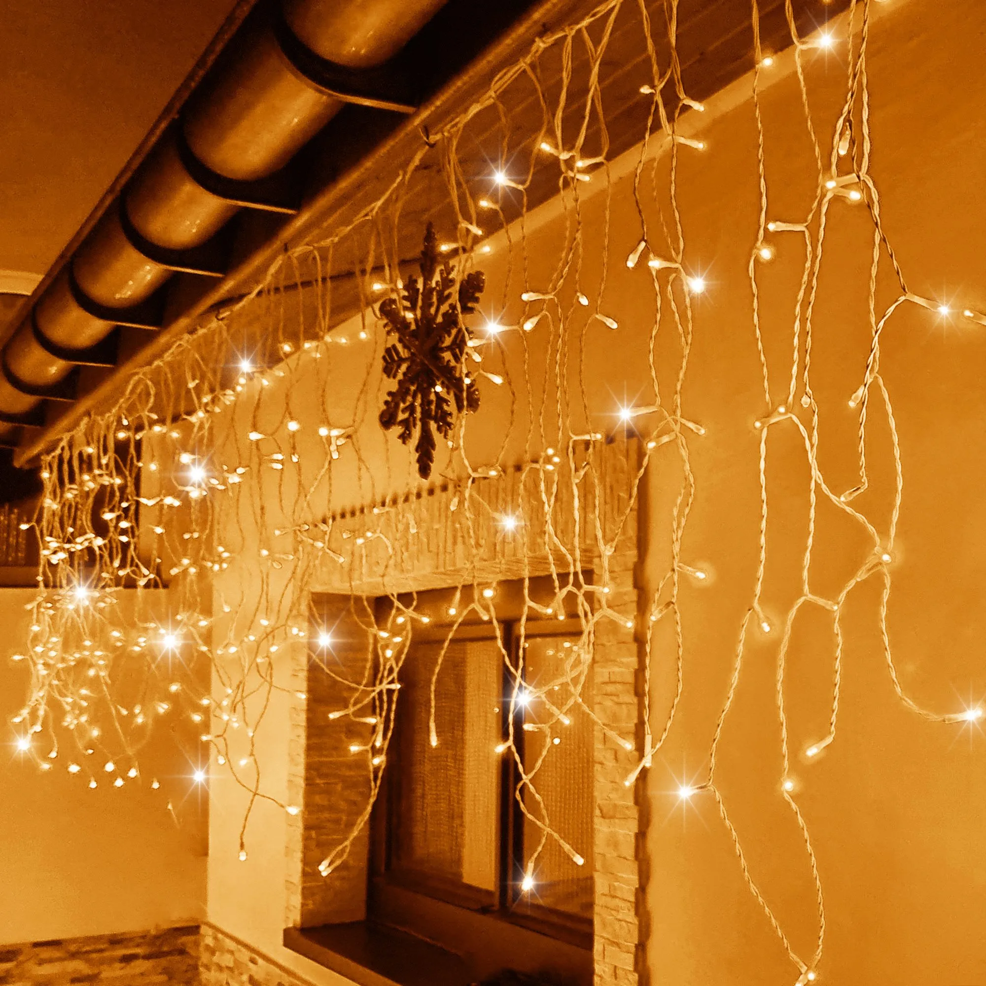 led svjetlosna zavjesa – ledenice s efektom treperenja, 500 led lampica - slika 12