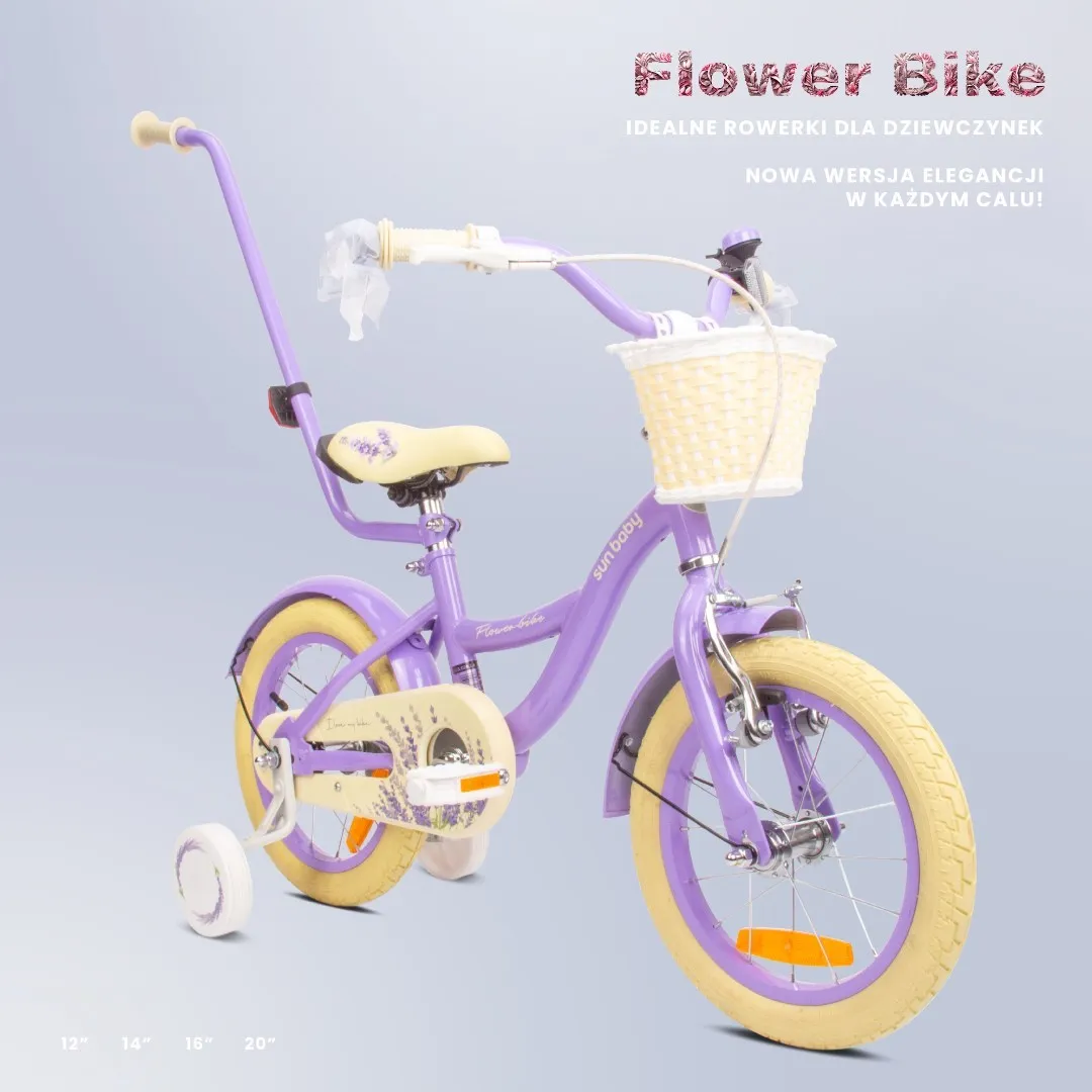 dječji bicikl guralica flower 14" - lavanda - slika 7