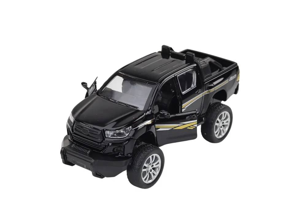 terenski automobil s prikolicom u 3 boje - bijeli, žuti i crni - slika 3