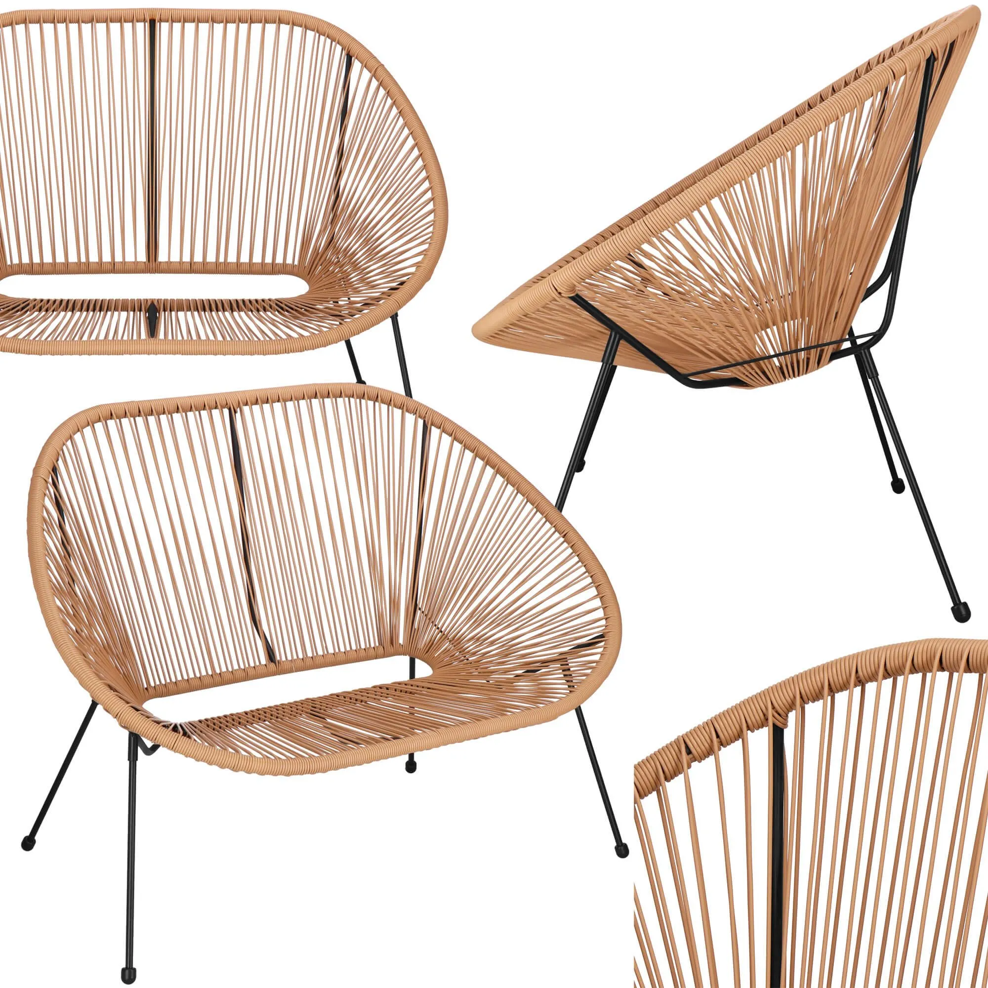 vrtna sofa, smeđa 114 x 82 x 87 cm - slika 4