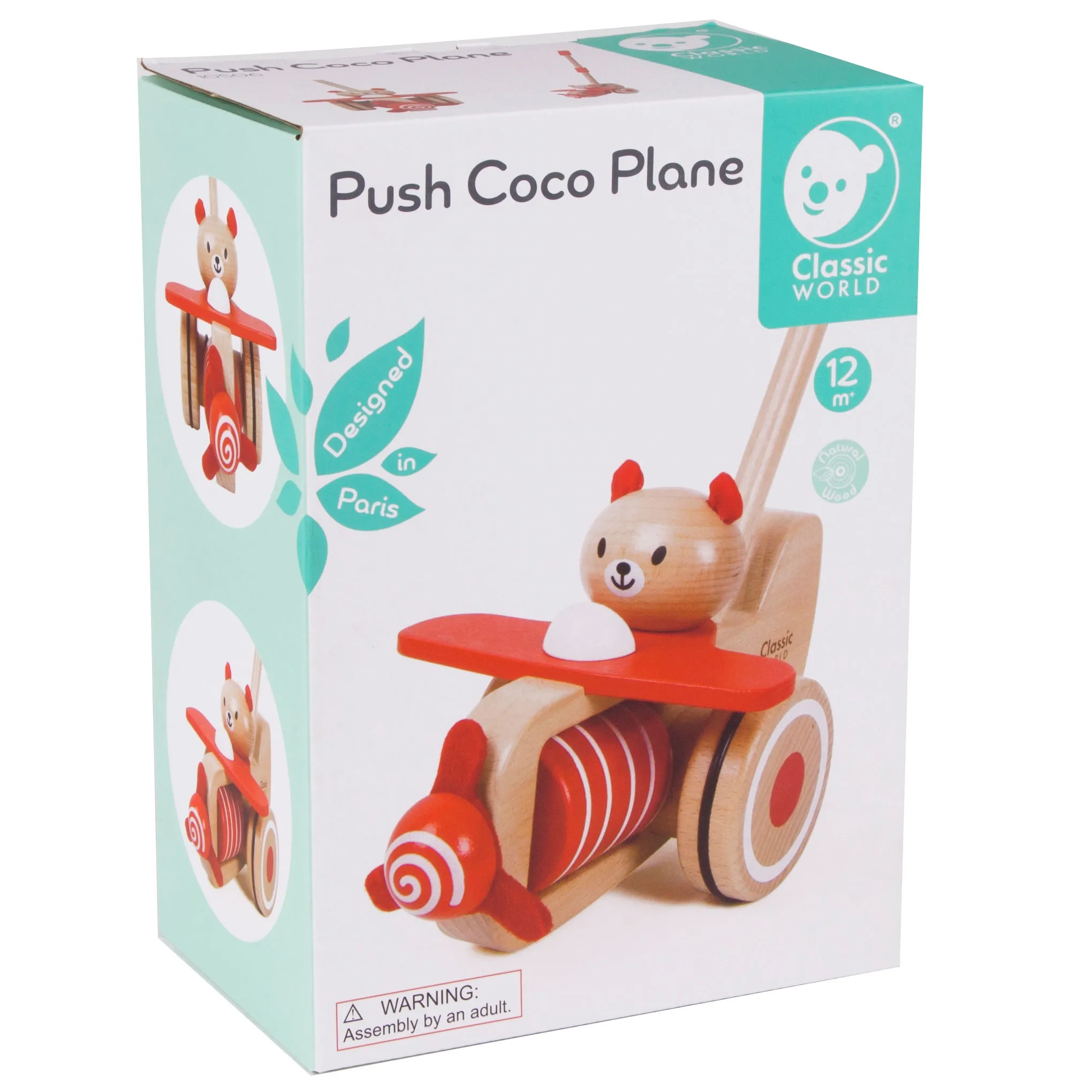 classic world drvena guralica medo coco u avionu - slika 7