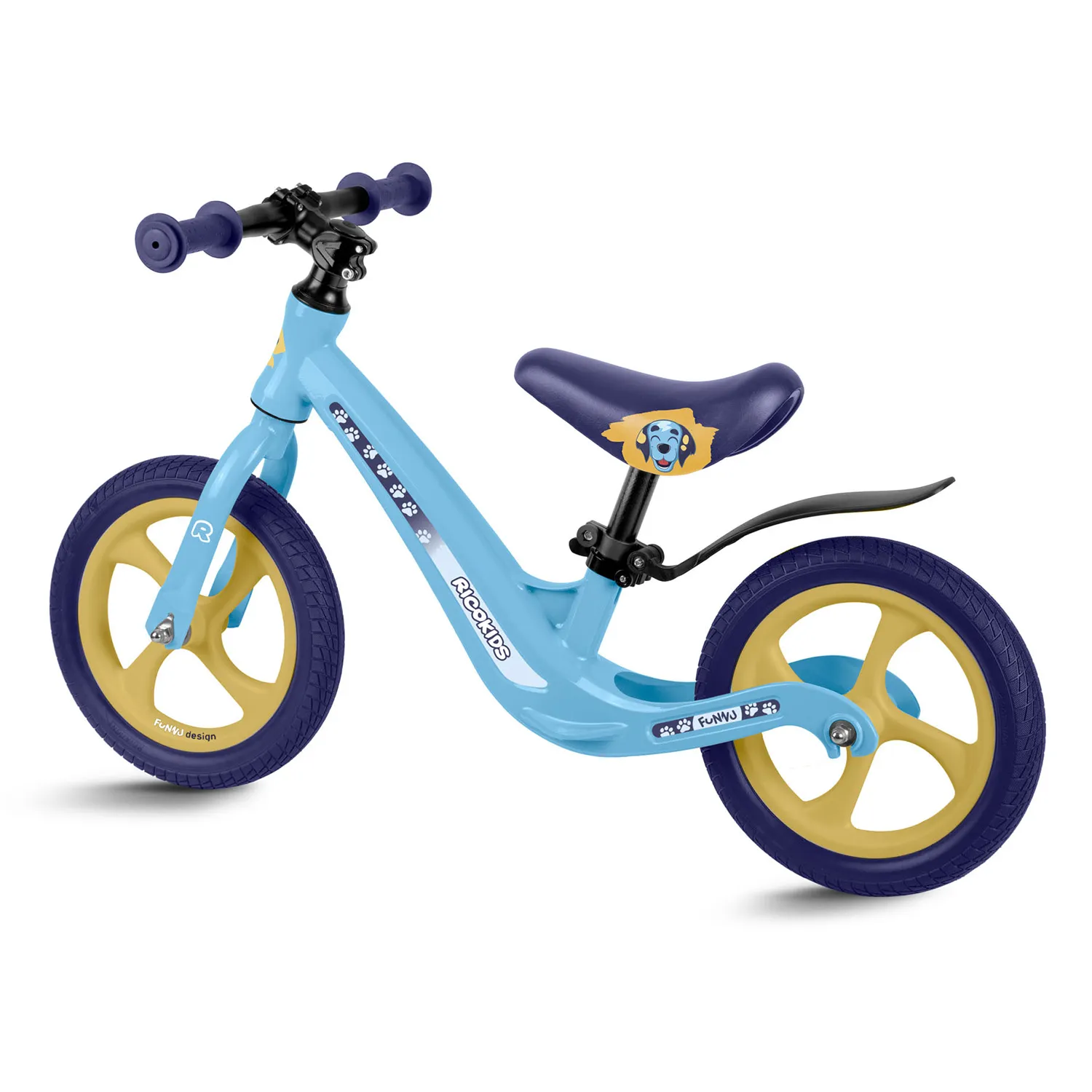 ricokids funnu dječji bicikl bez pedala, plavo žuti - slika 5