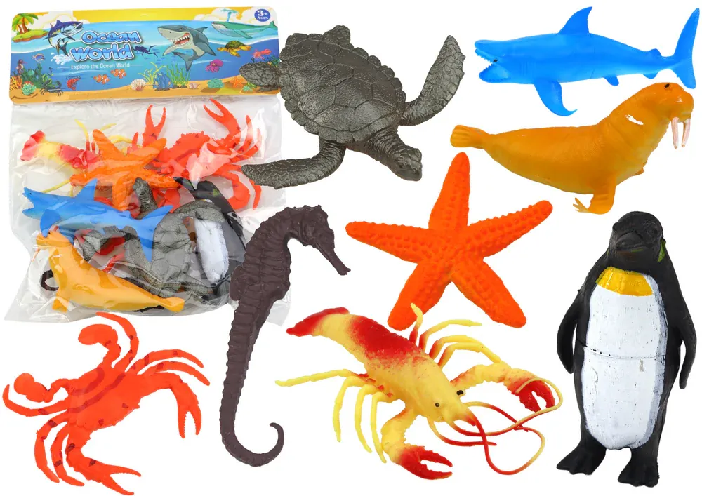 set od 10 figura podvodnih morskih životinja - slika 2