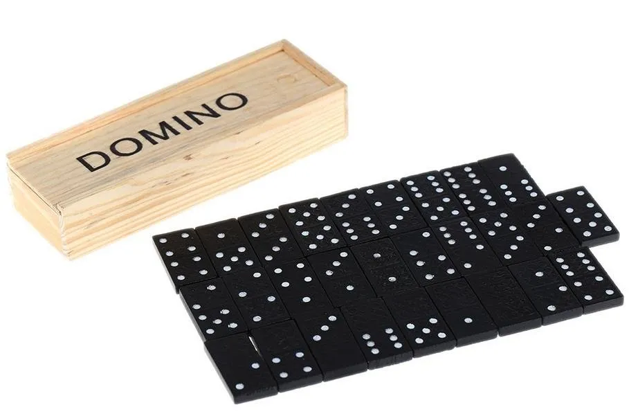 domino u drvenoj kutiji 28kom. 2-4 igrača - slika 4