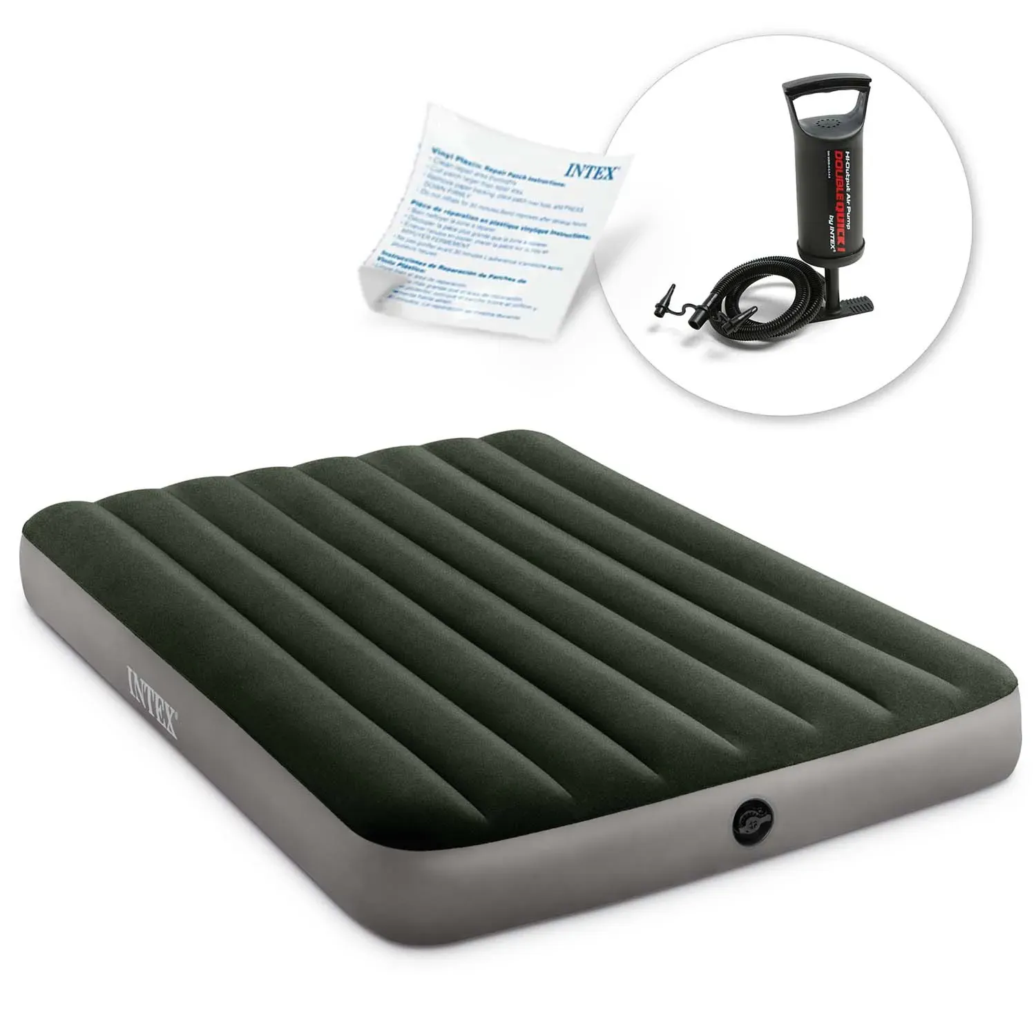 intex madrac na napuhavanje 191x137x25 cm s klipnom pumpom - slika 2
