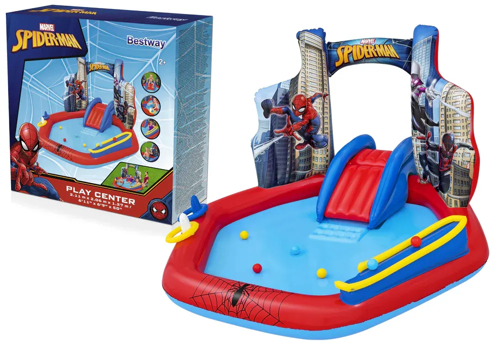 bestway igralište na napuhavanje 211 x 206 x 127cm spider-man - slika 2