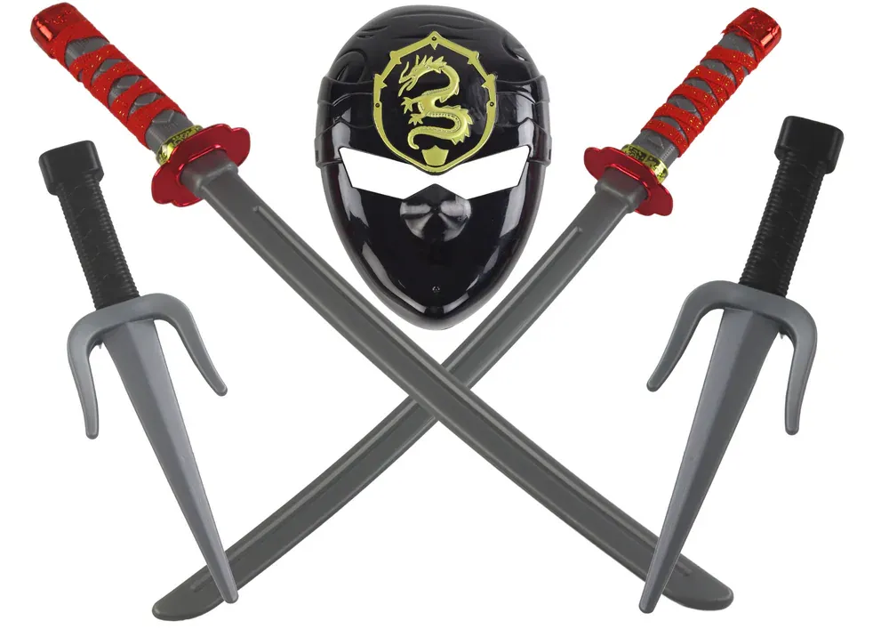 set ninja ratnik - maska, mačevi i bodeži - slika 3