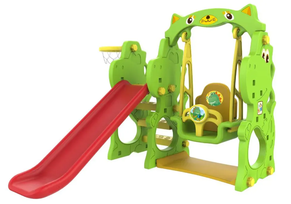 3u1 ljuljačka, tobogan i košarka, dinosaur set - slika 2