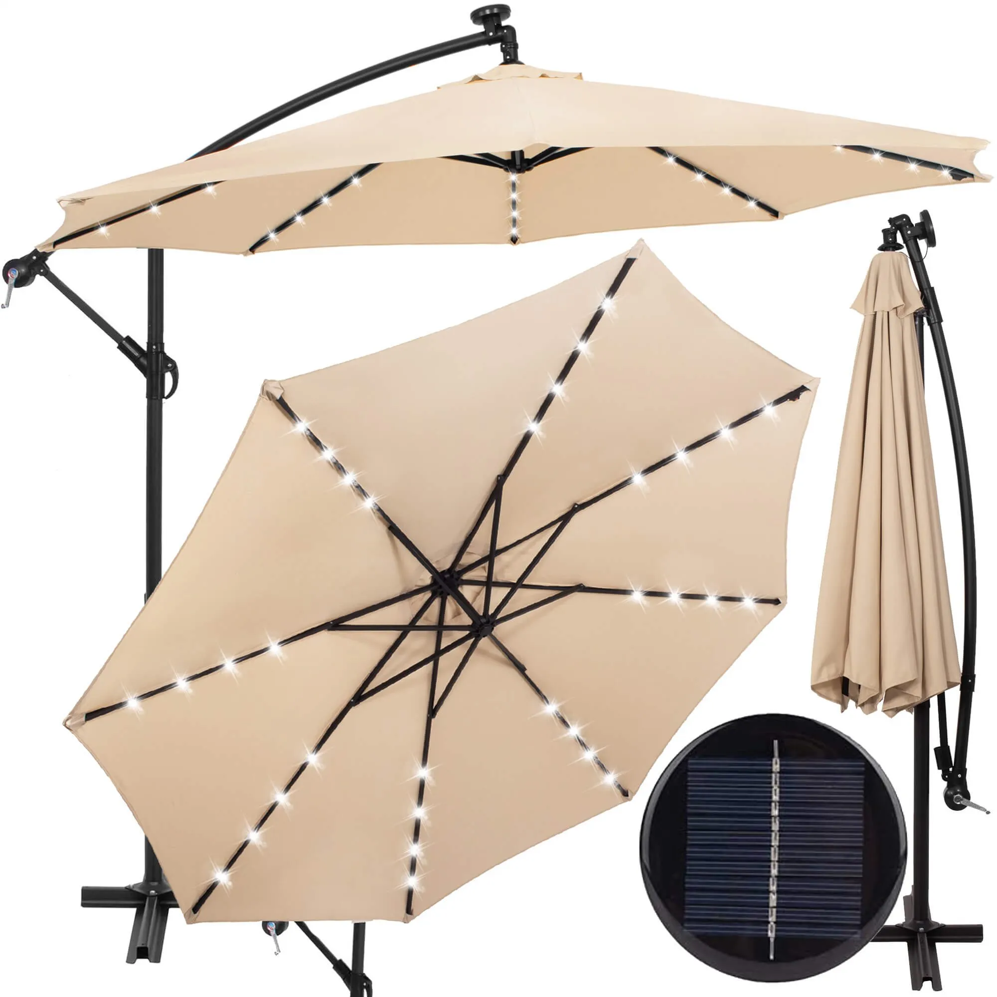 vrtni suncobran 300 cm bež - slika 4