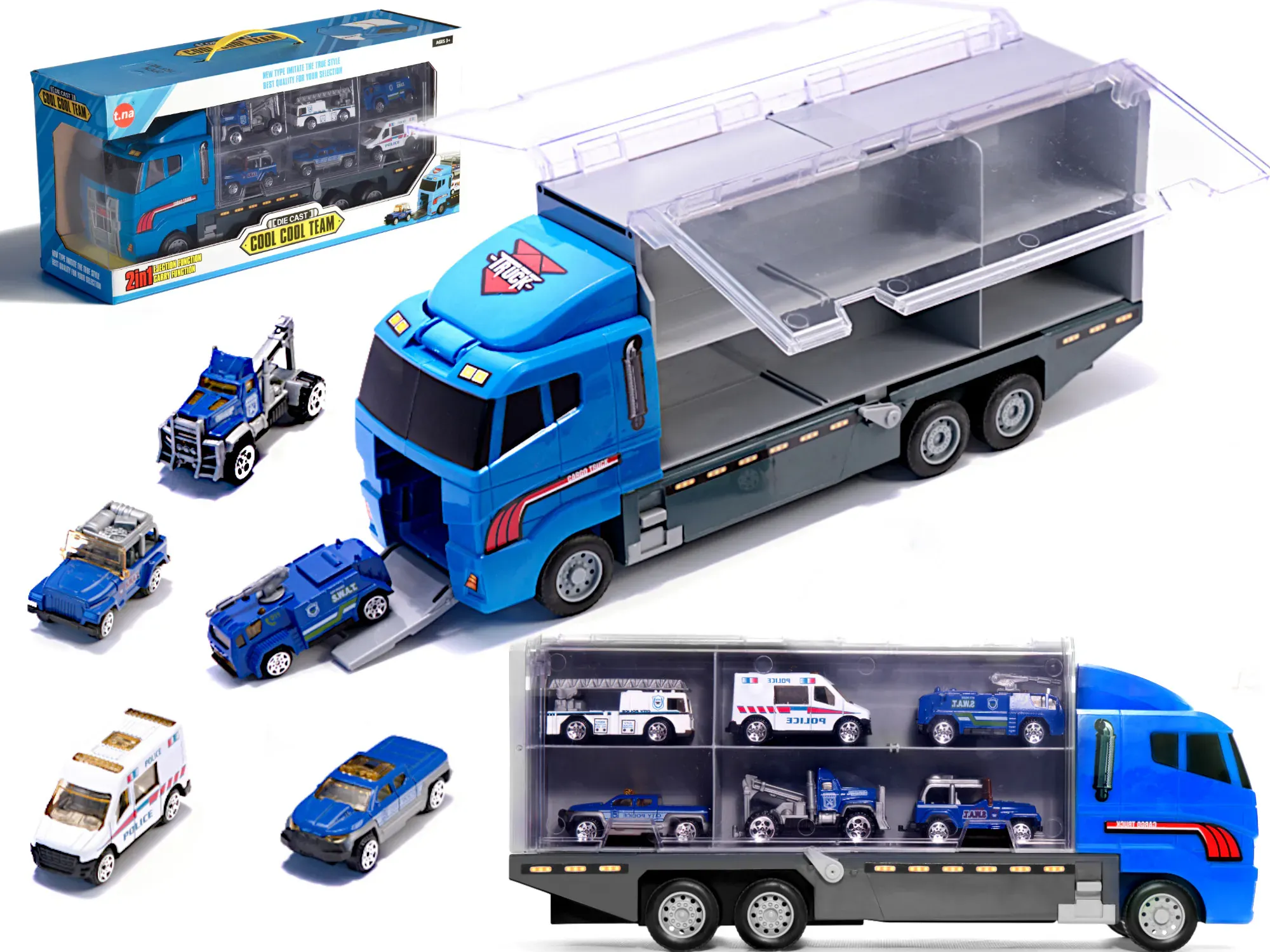 kamion transporter policijskih vozila 6 komada - slika 2