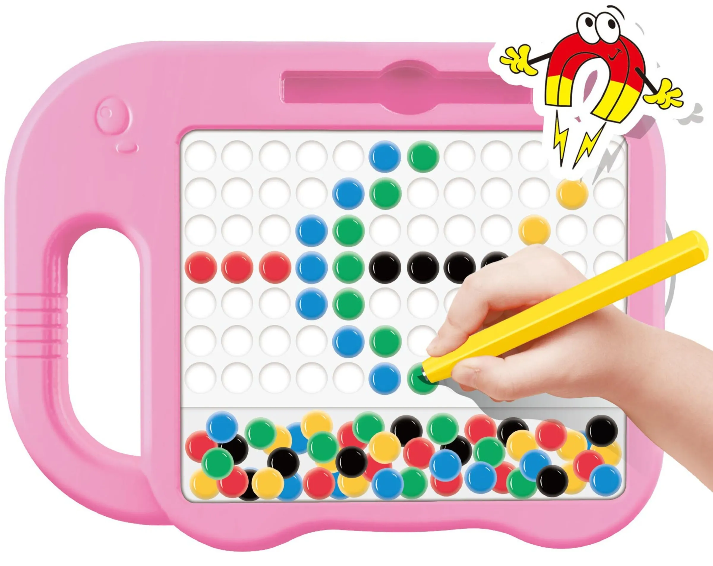 woopie magnetna ploča montessori magpad 84 gumba, rozi - slika 3