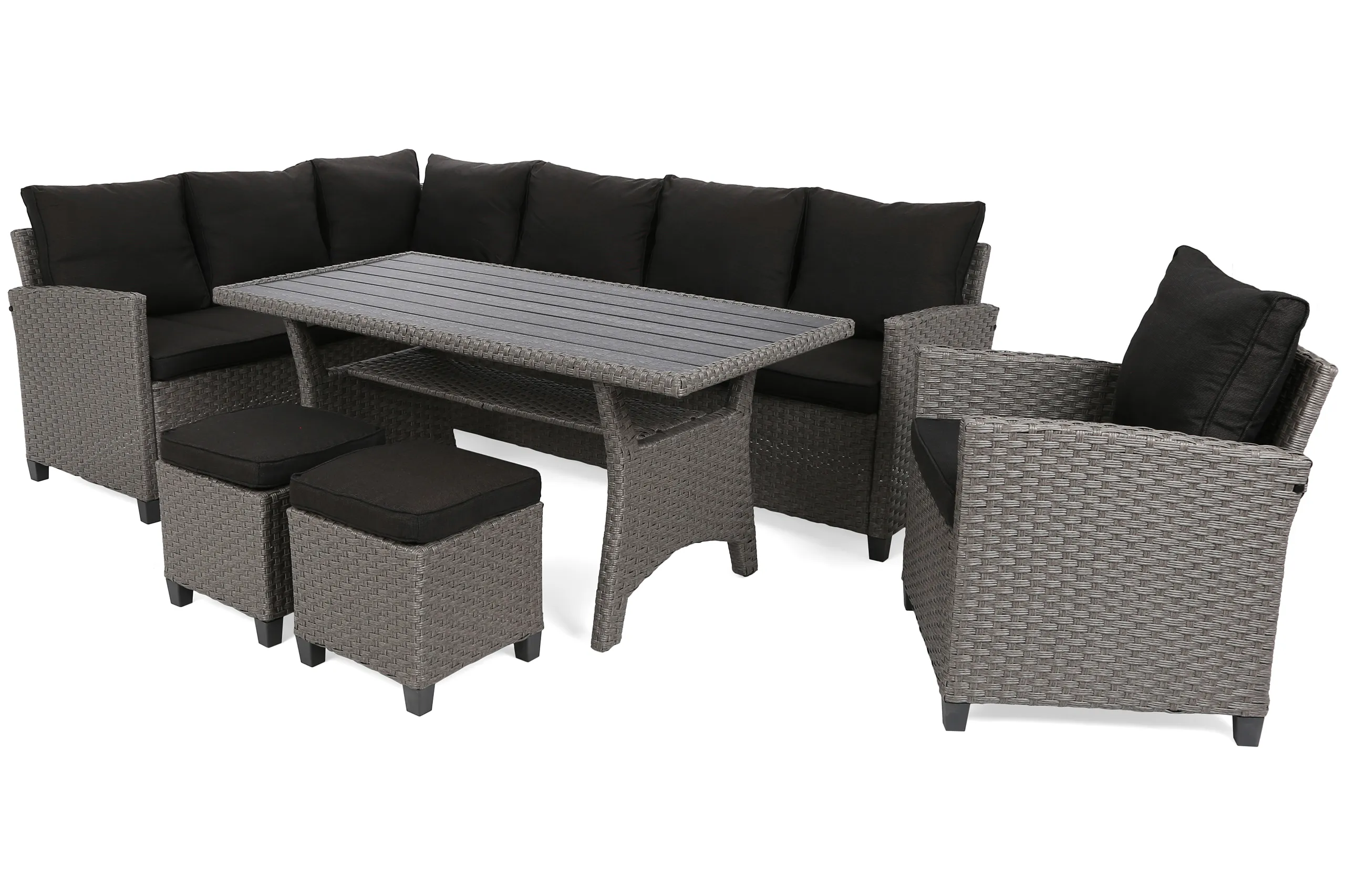 kutni set lagos muddy grey / black melange - slika 3