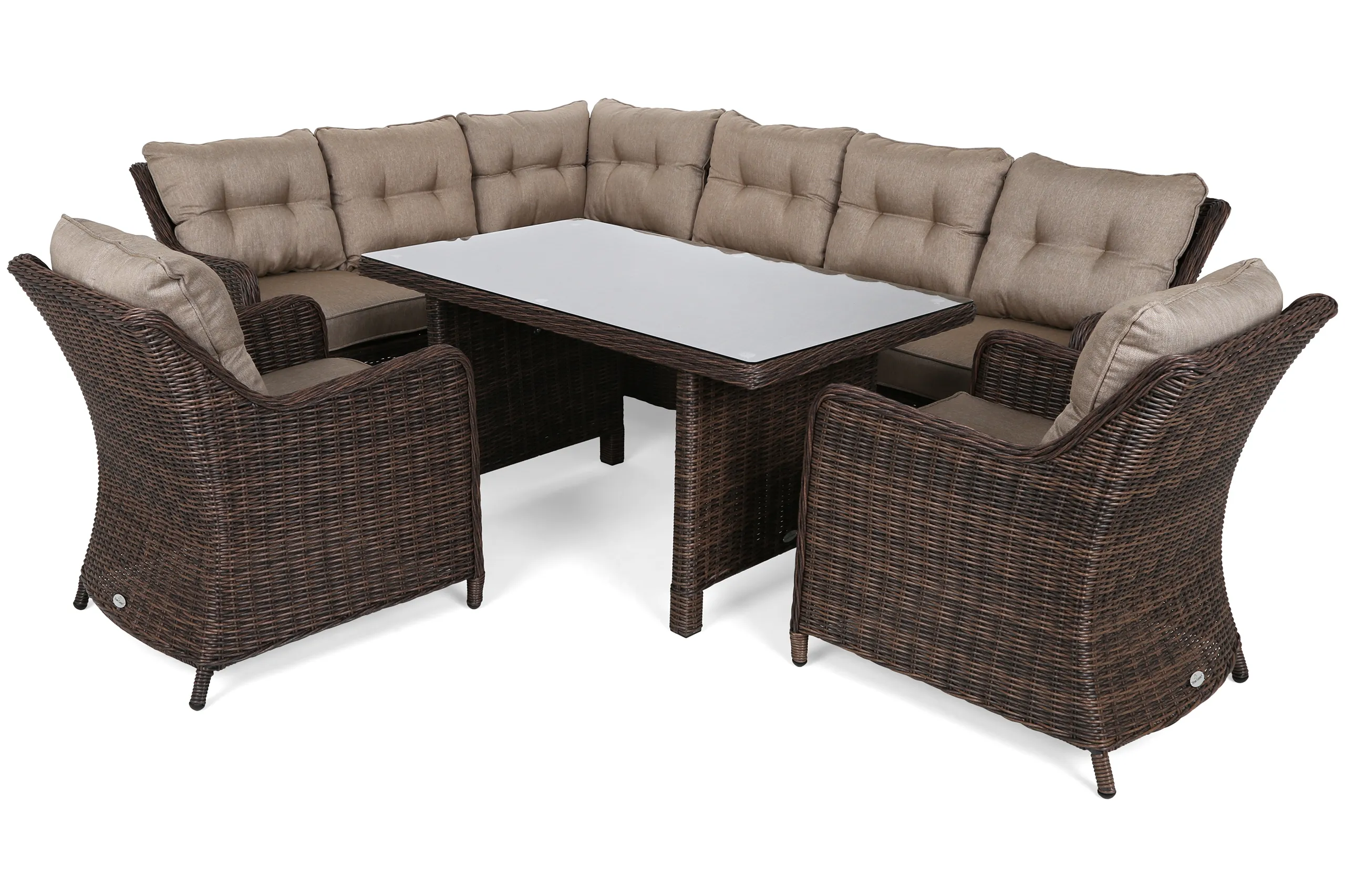 lijevi kutni set california brown mat / brown melange - slika 3