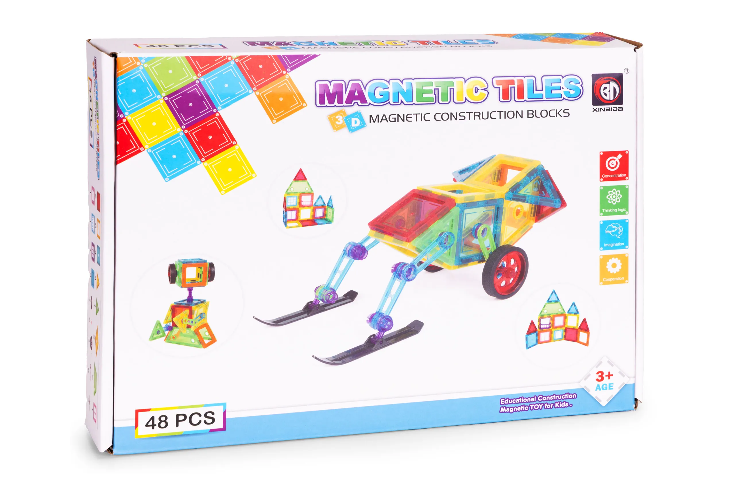 set magnetskih građevnih kocki – kuća i automobil, 48 dijelova - slika 9