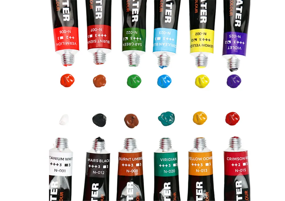 set akrilnih boja u tubi 12 boja - slika 3