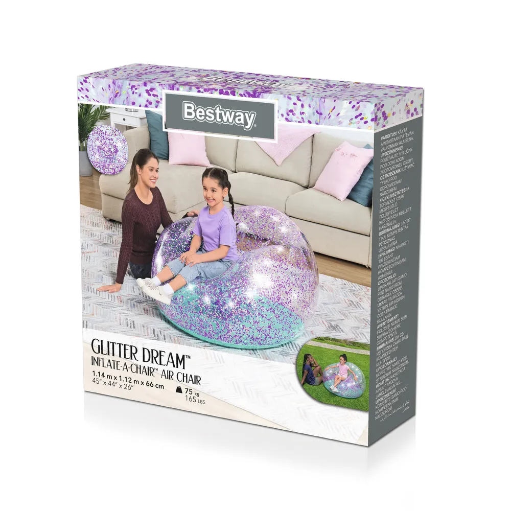 bestway svjetlucava stolica na napuhavanje 114 x 112 x 66 - slika 9