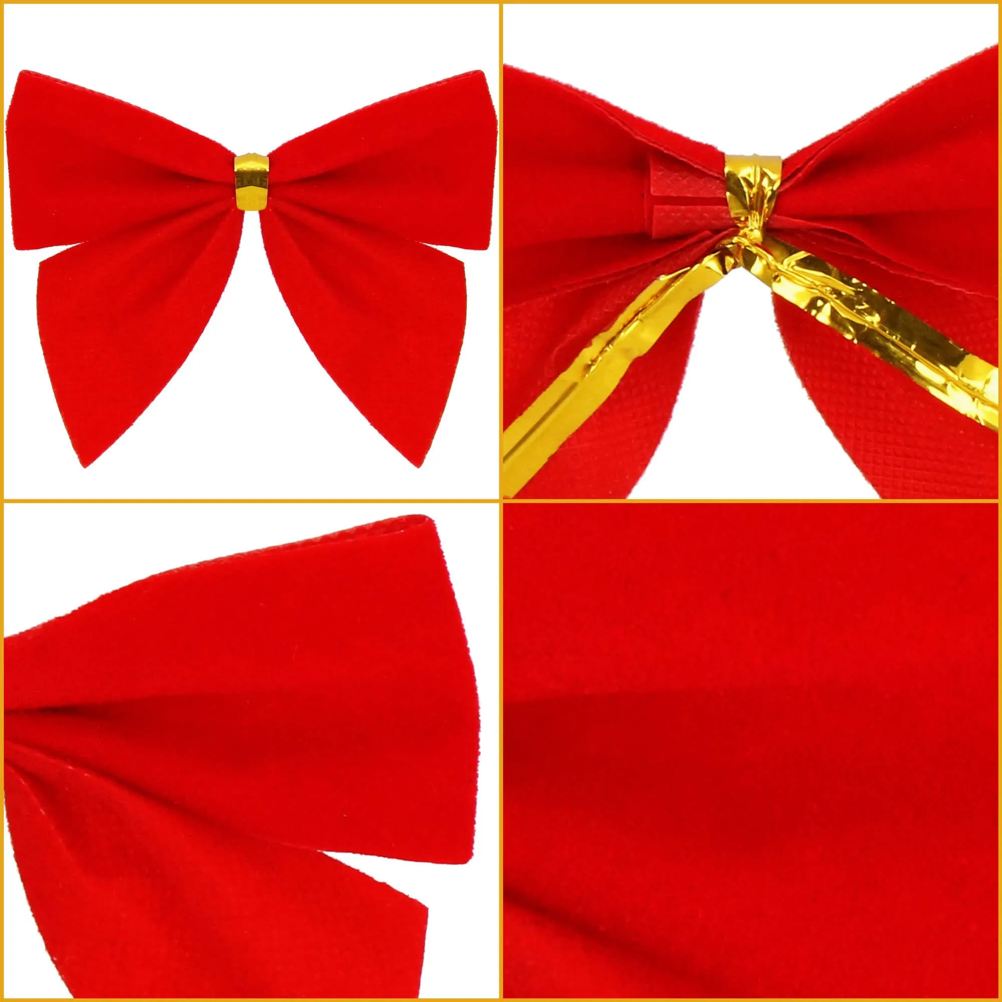 božićne mašne 9,5 × 7,5 cm – set 6 komada crvene - slika 12
