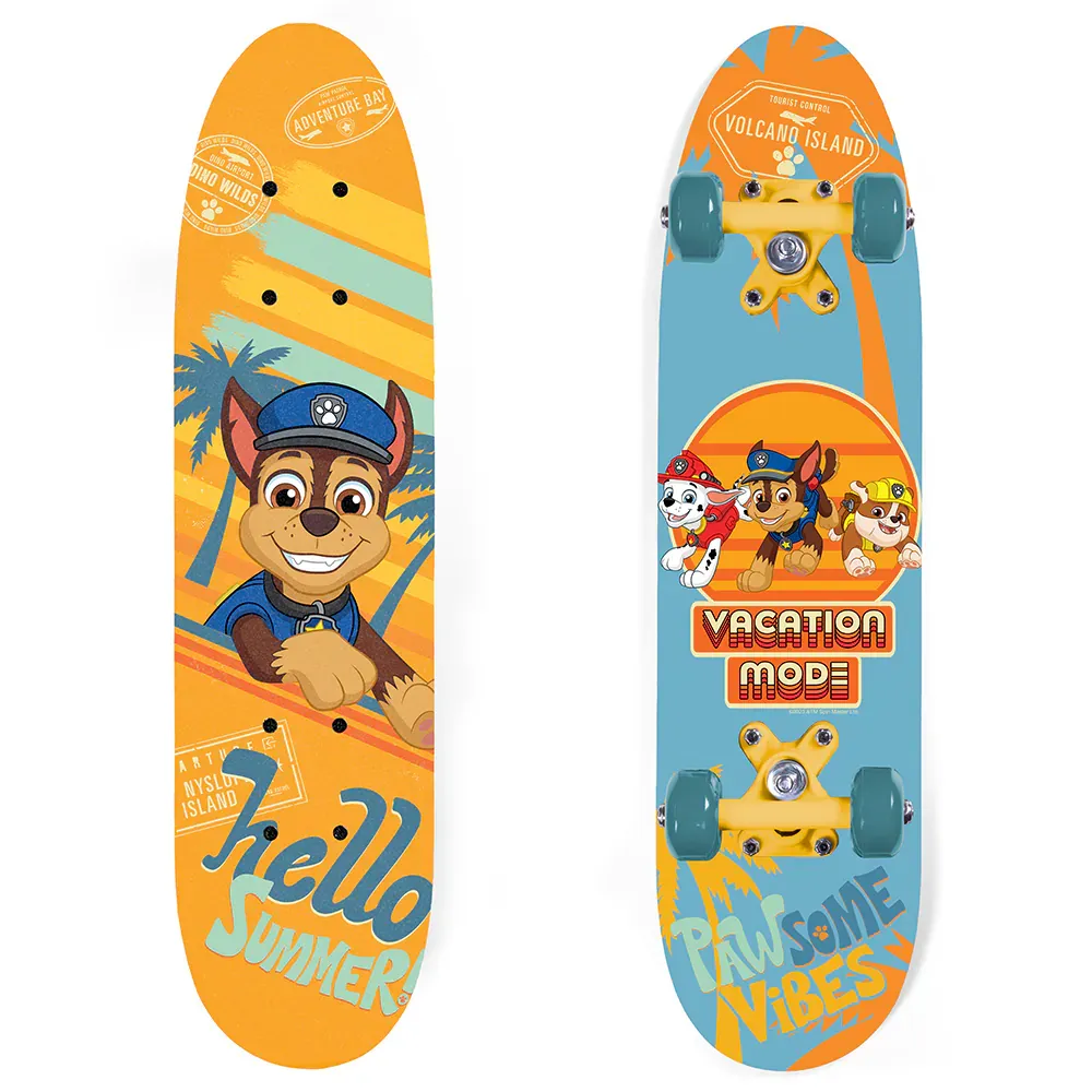 dječji drveni skateboard paw patrol žuti - slika 2
