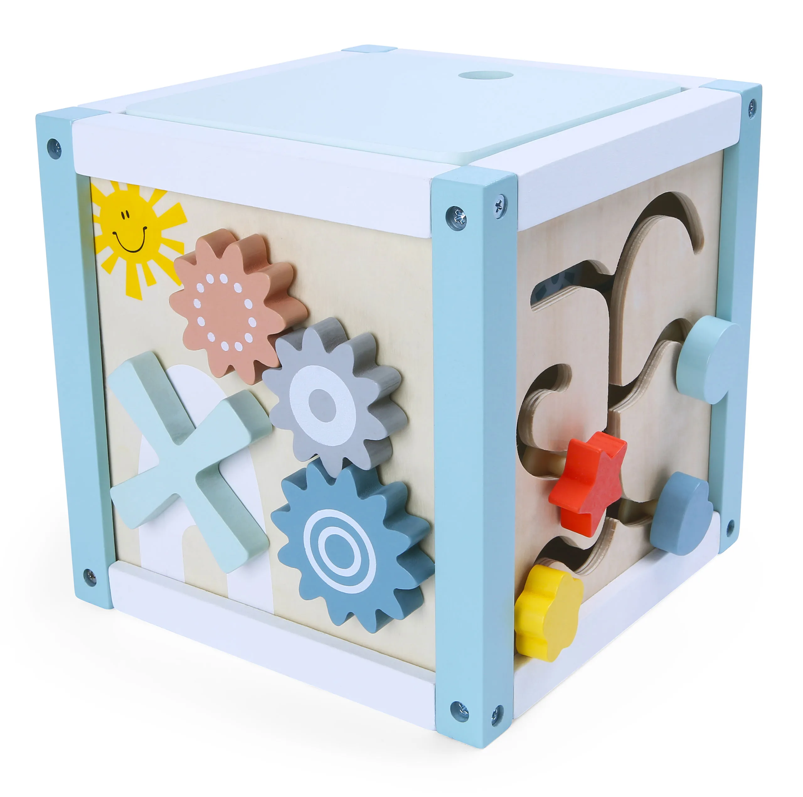 ecotoys drvena edukacijska kutija plava - slika 3