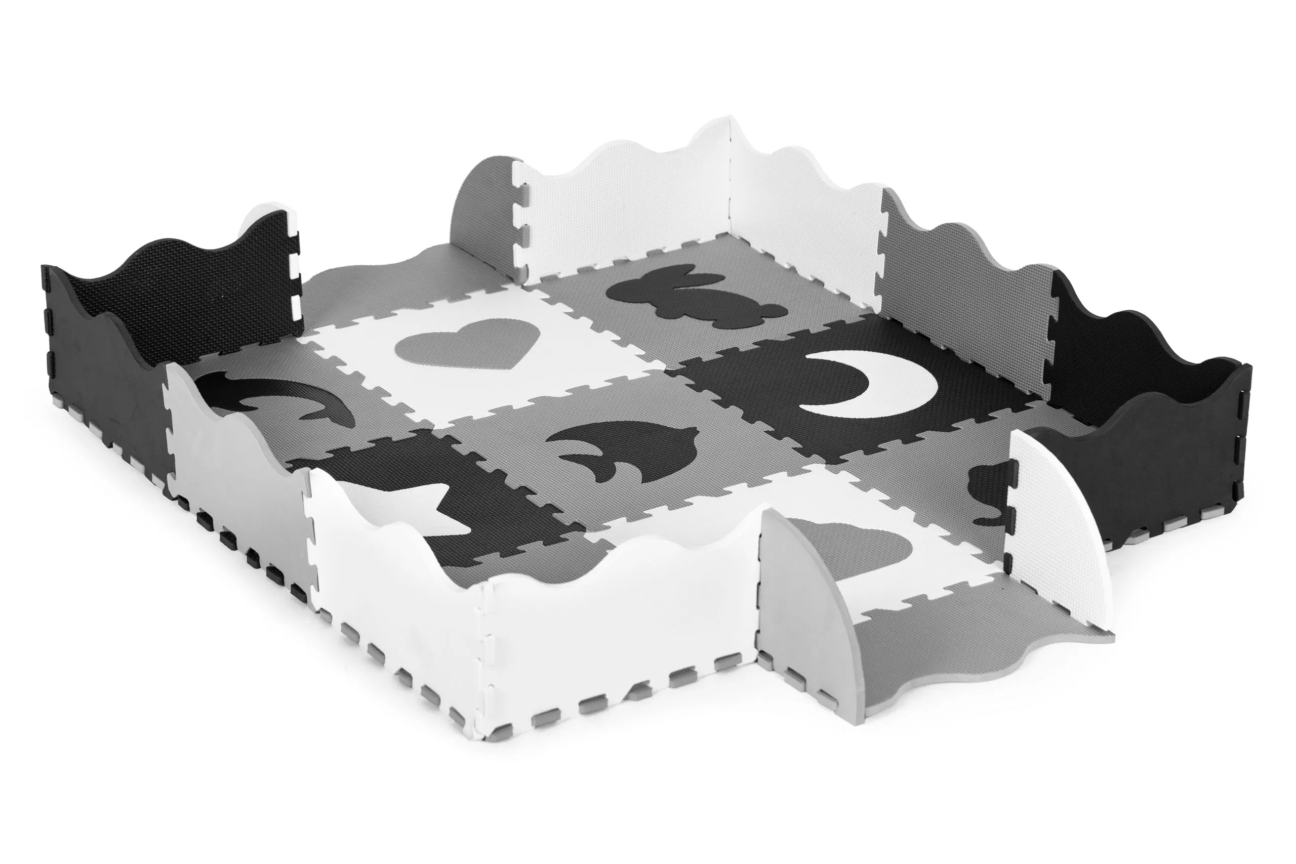 ecotoys edukativna puzzle podloga za igru crno-bijela 25kom. - slika 5