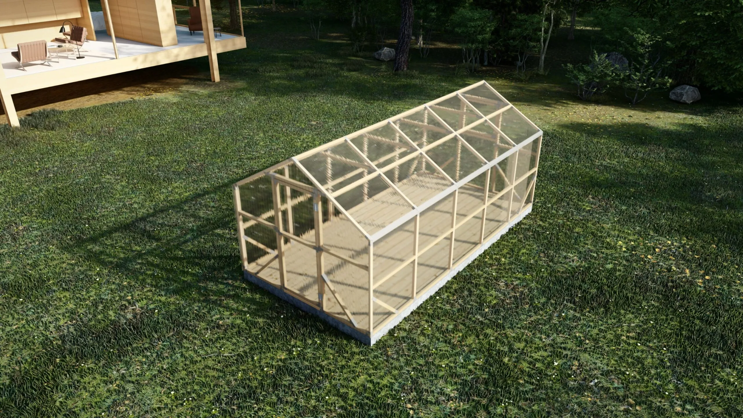 drveni plastenik casa xl 2.6m x 5m, polykarbonat 4mm - slika 7