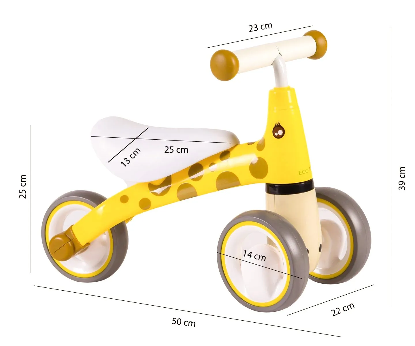 dječji bicikl ecotoys bez pedala žirafa - slika 6