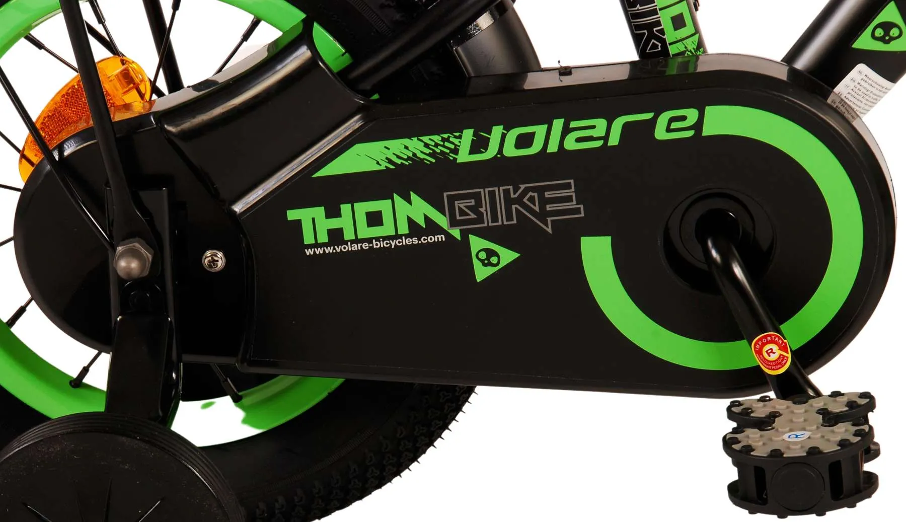 volare dječji bicikl thombike 12" crno-zeleni - slika 6
