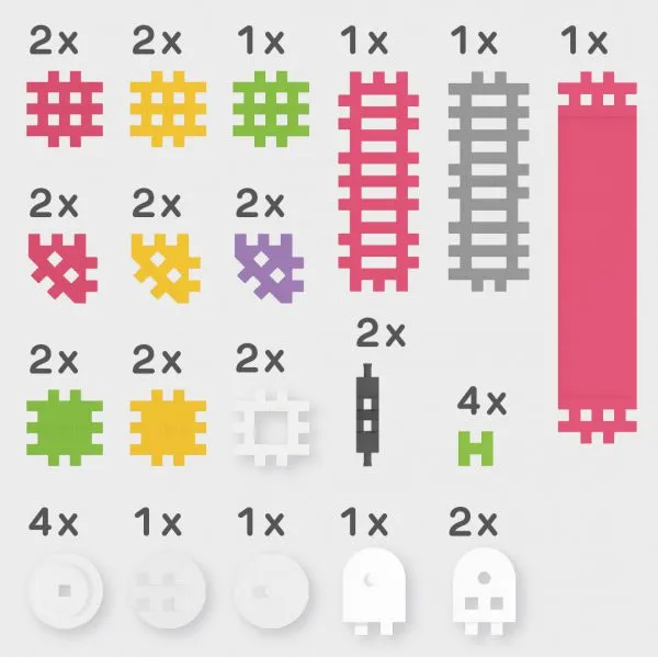marioinex set waffle kockica konstruktor rozi 35kom. - slika 4