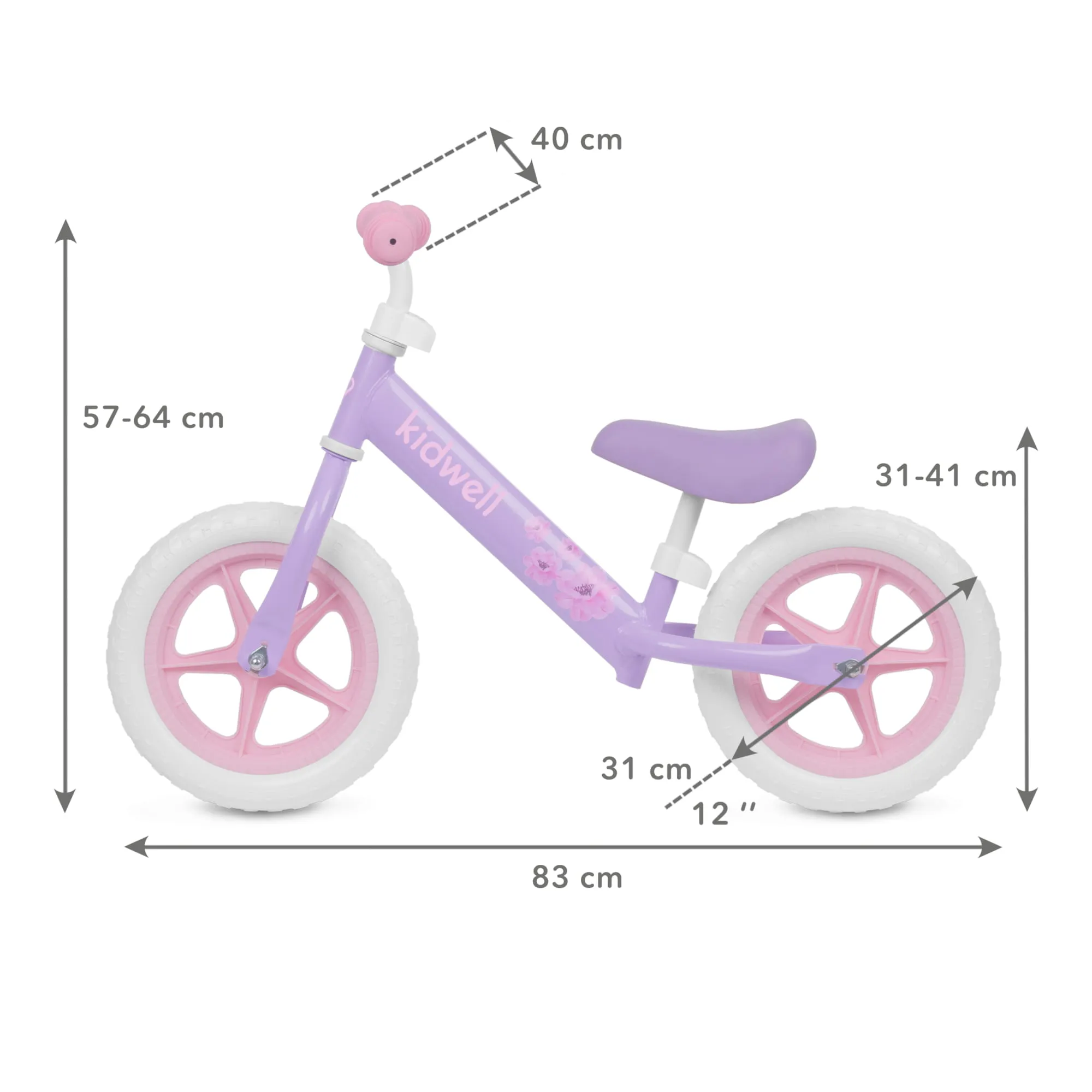 kidwell rebel dječji bicikl bez pedala, ljubičasti - slika 7