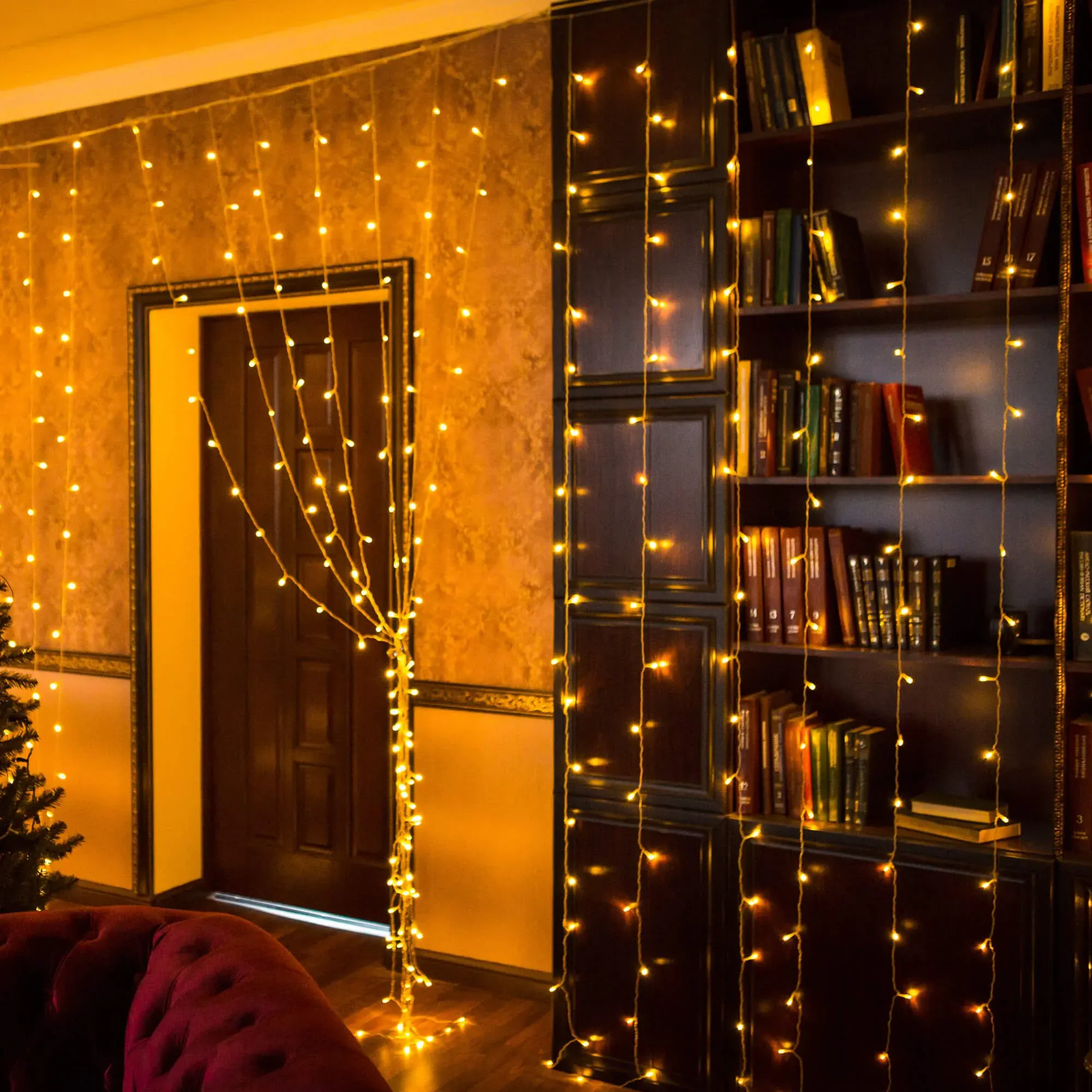 led svjetlosna zavjesa – 200 led lampica, toplo bijela - slika 7