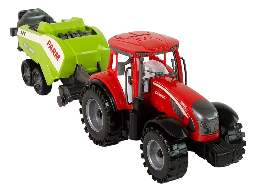 crveni traktor sa zelenom sijačicom - slika 7