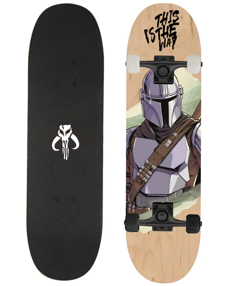 dječji drveni skateboard star wars mandalorian - slika 2