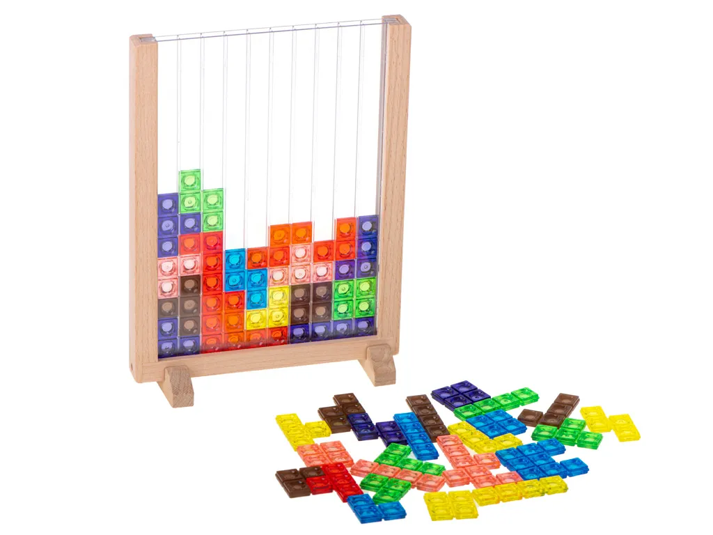 montessori vertikalni tetris u drvenom okviru - slika 4
