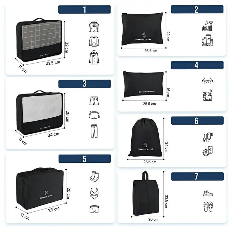 set organizatorskih vrećica za ladice kovčega - slika 4