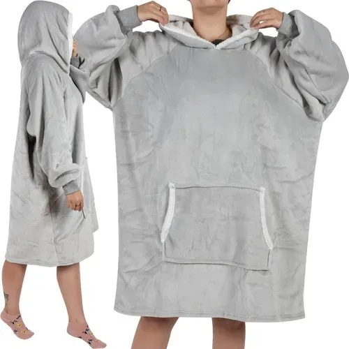 ruhhy velika xxl oversize majica deka u sivoj boji - slika 2