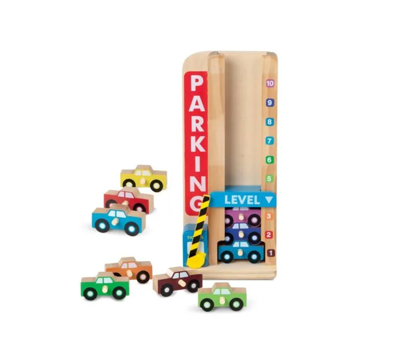 drvena parkirna garaža/toranj + 10 automobila - slika 3