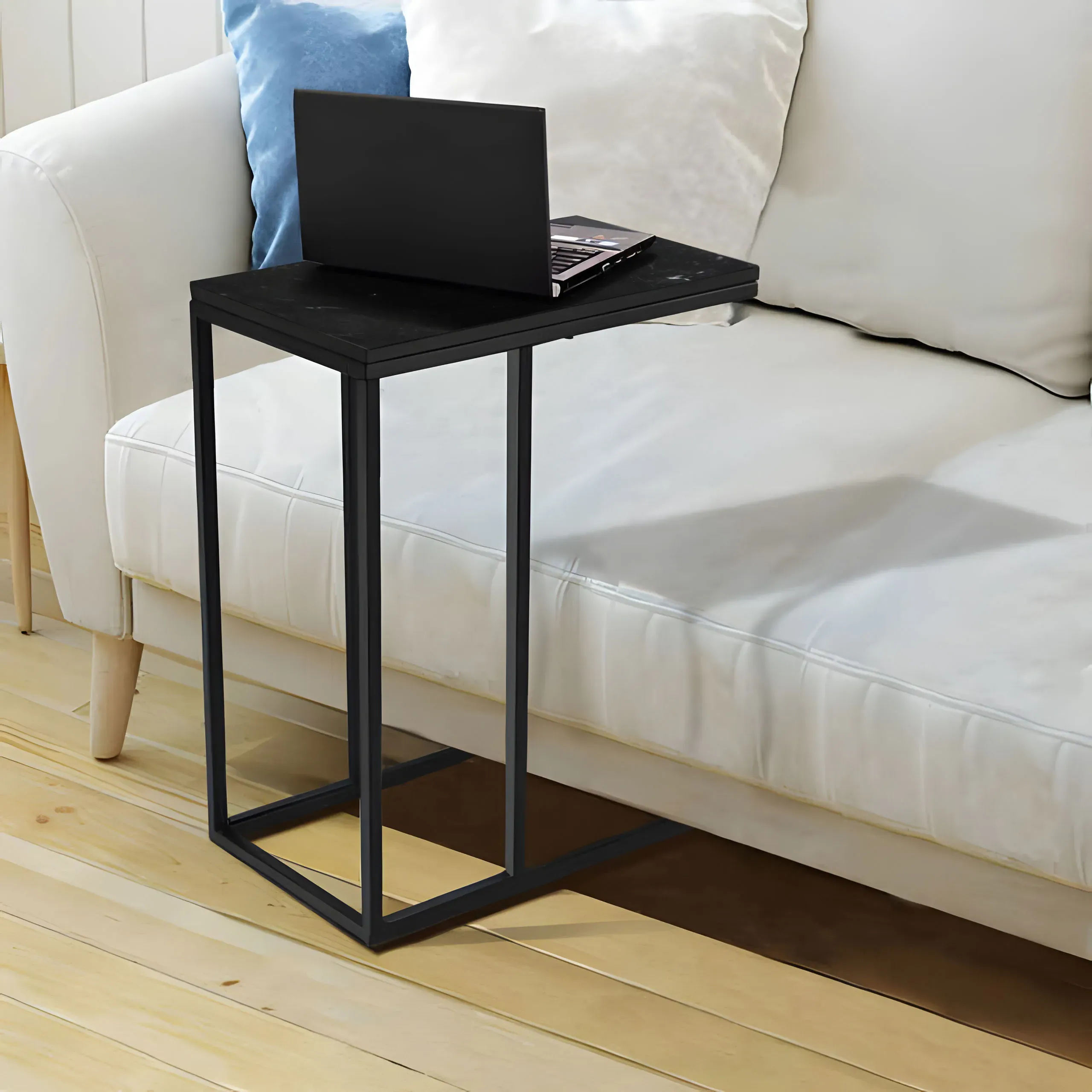 pomoćni stolić za laptop, stolić za kavu, c-oblik, modernhome - slika 4