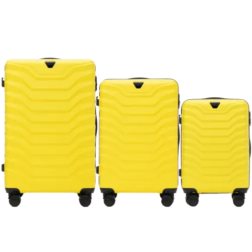 wings set od tri kofera od abs materijala veličine v m s žuti - slika 2