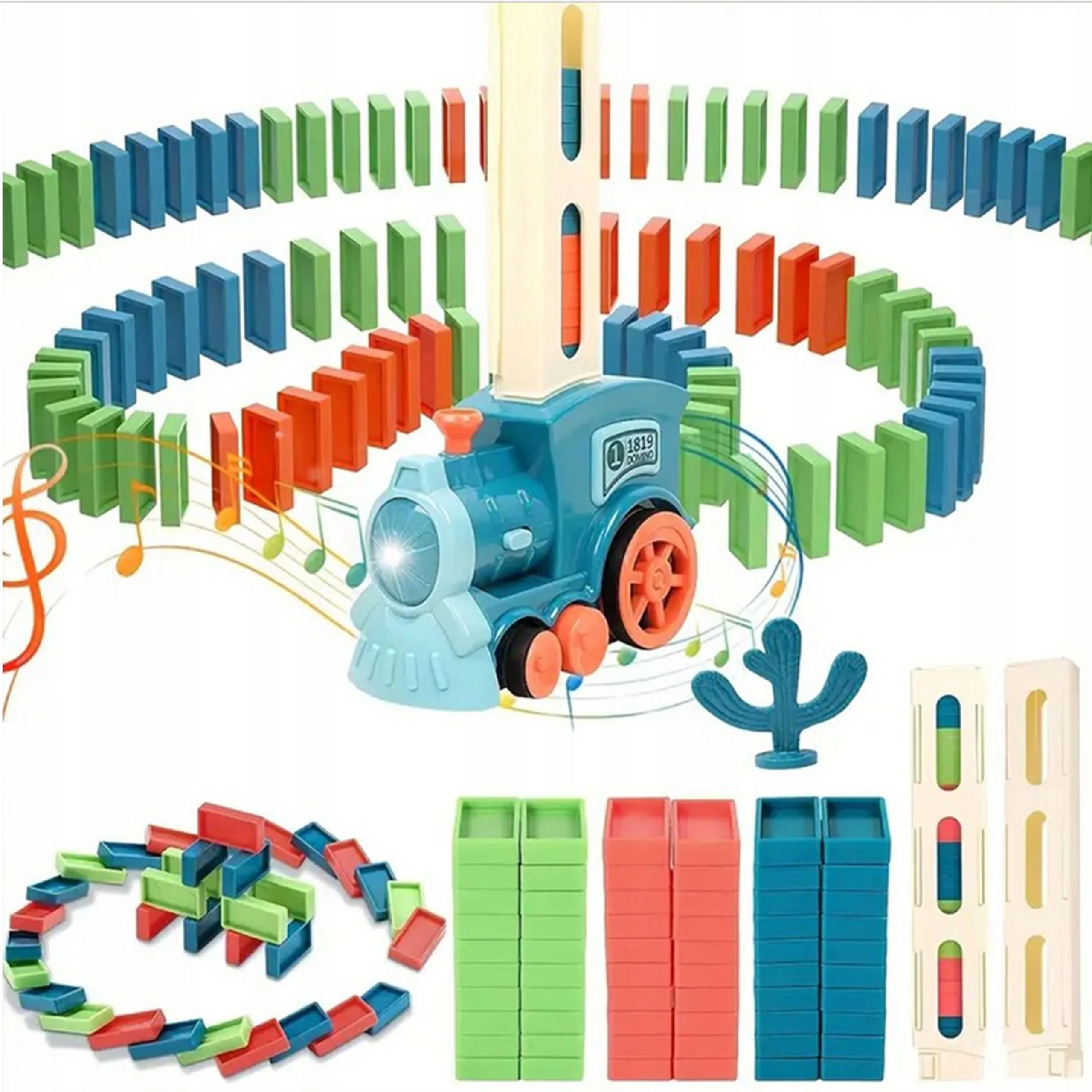 woopie električna lokomotiva za domino blokove 63 el. - slika 11