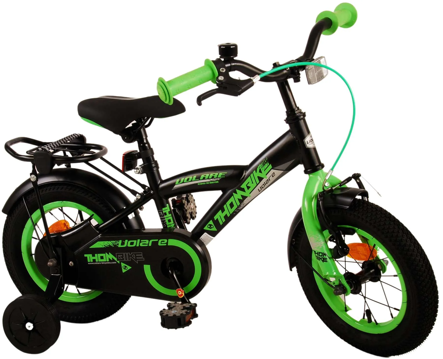 volare dječji bicikl thombike 12" crno-zeleni - slika 3