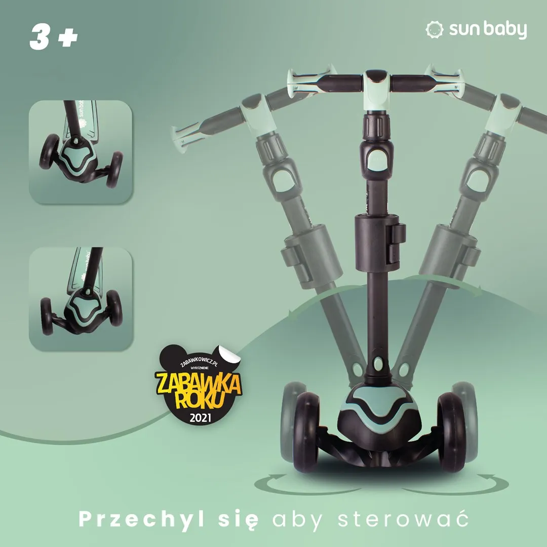 sun baby romobil za ravnotežu na 3 kotača 3u1 zeleni - slika 3