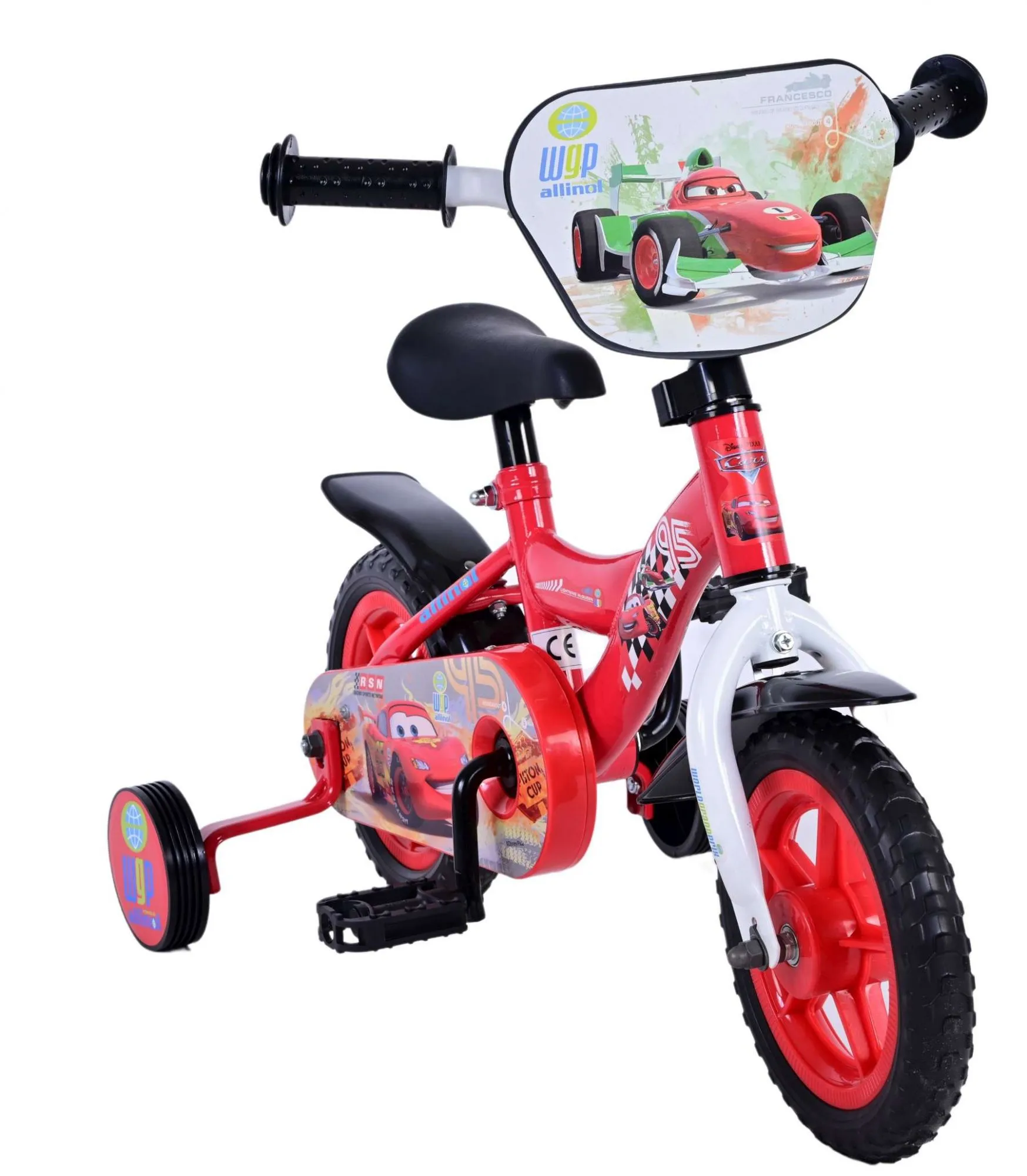 dječji bicikl disney cars 10" s fiksnim prijenosom - crveni - slika 7