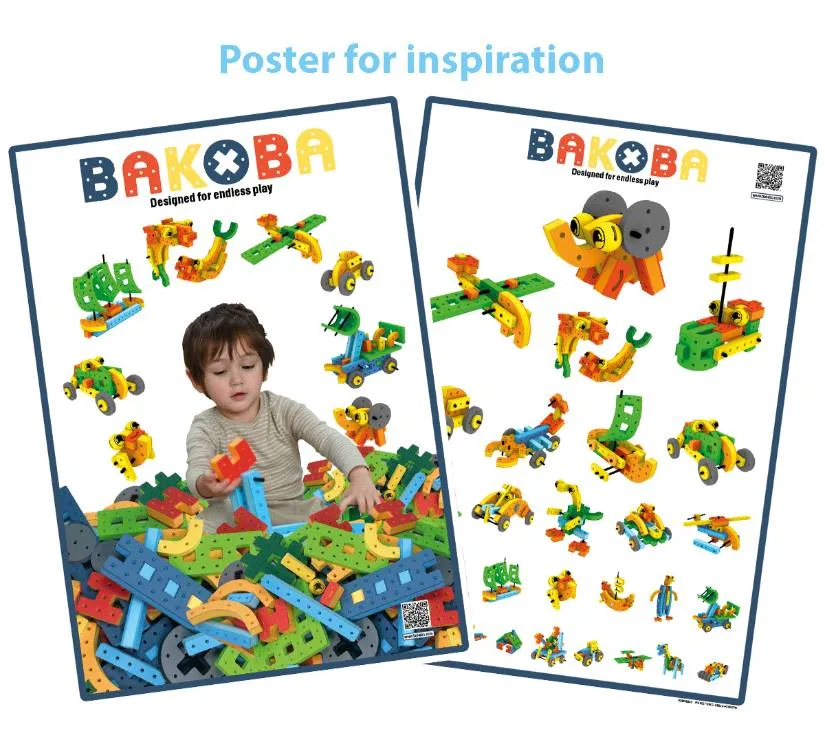 bakoba kreativni mega box – veliki edukativni set 300 kockica 3+ - slika 7