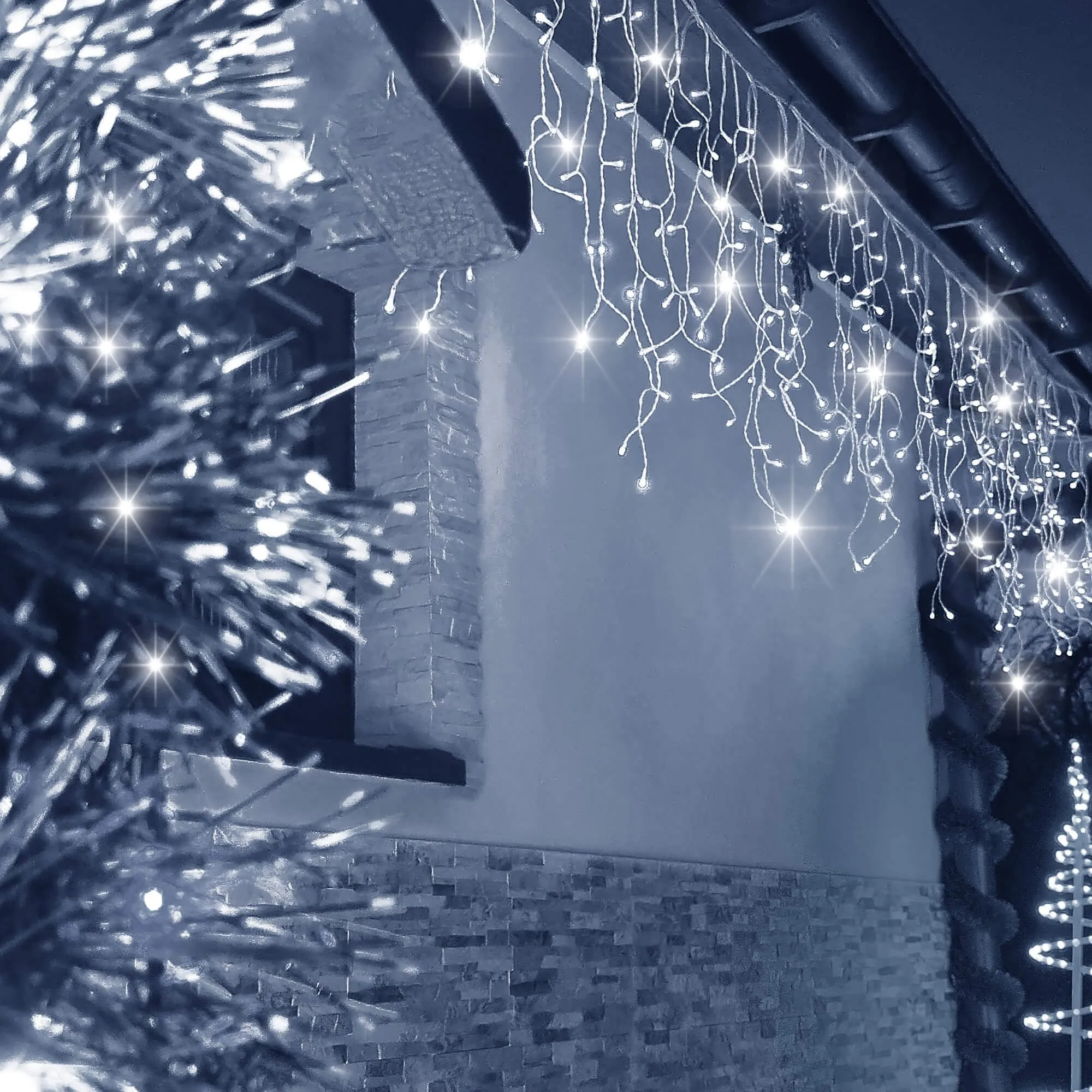 springos svjetlosna zavjesa , hladno bijela 300 led - slika 6